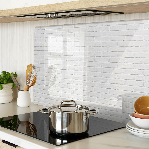 Schneidebrett aus Glas mit Ziegelmauer-Motiv