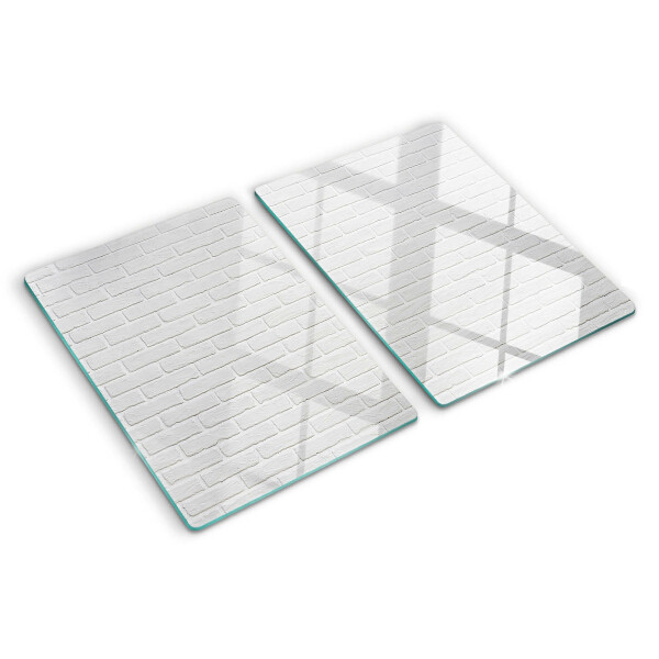 Schneidebrett aus Glas mit Ziegelmauer-Motiv