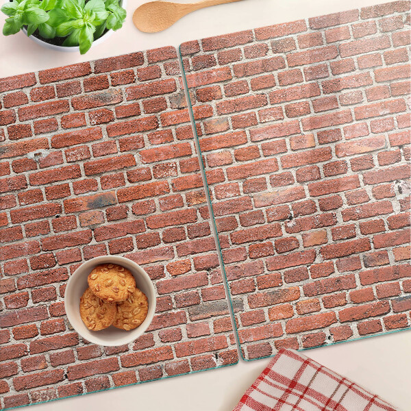 Glas-Schneidebrett mit Ziegelmauer-Motiv