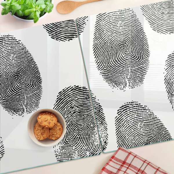 Schneidebrett mit Fingerabdruck-Motiv