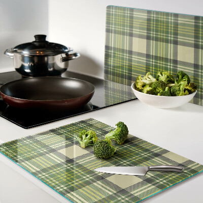 Schneidebrett Glas mit Karomuster