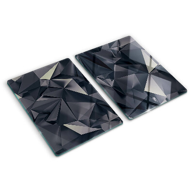 Glas-Schneidebrett mit geometrischem Muster in Grautönen