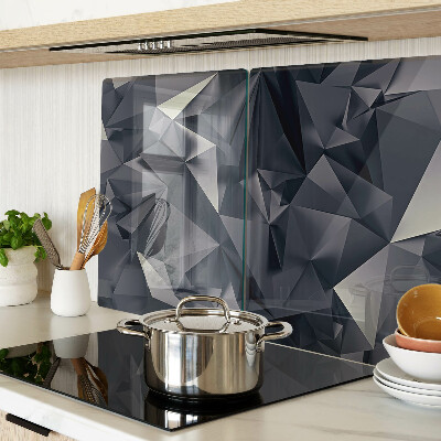 Glas-Schneidebrett mit geometrischem Muster in Grautönen