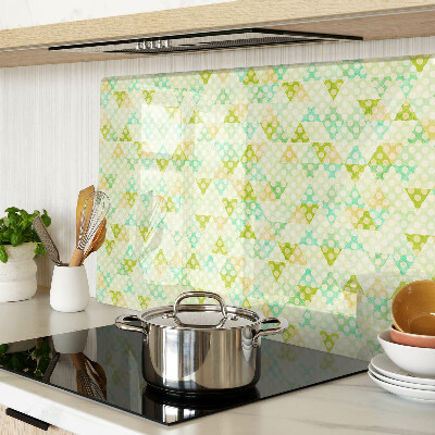 Schneidebrett Glas mit geometrischem Pastellmuster