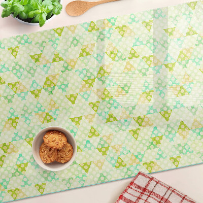 Schneidebrett Glas mit geometrischem Pastellmuster