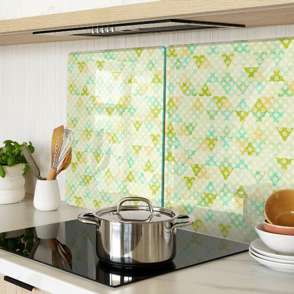 Schneidebrett Glas mit geometrischem Pastellmuster