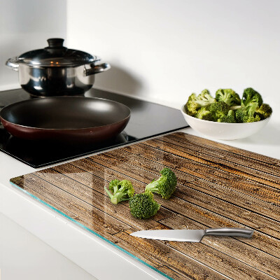 Glas Schneidebrett mit Holzrahmen und eingelassenem Sichtfenster