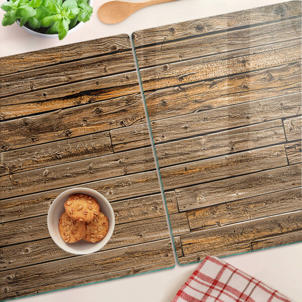 Glas Schneidebrett mit Holzrahmen und eingelassenem Sichtfenster