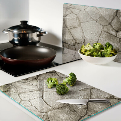 Schneidebrett mit Steinmosaik in Brauntönen