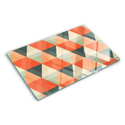 Schneidebrett glas Dreiecke in Orangetönen