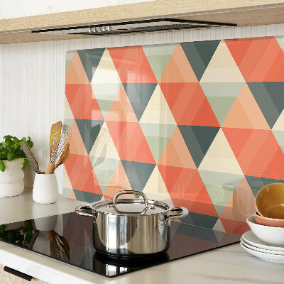 Schneidebrett glas Dreiecke in Orangetönen