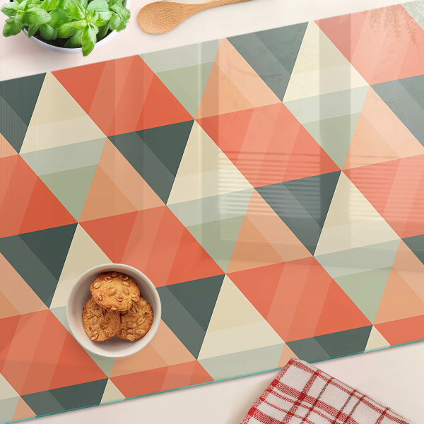 Schneidebrett glas Dreiecke in Orangetönen