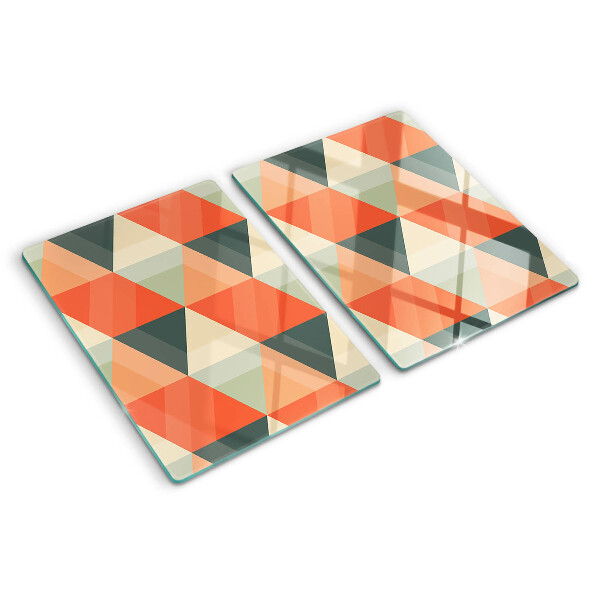 Schneidebrett glas Dreiecke in Orangetönen