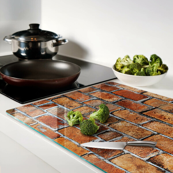 Schneidebrett mit Ziegelmauer-Motiv