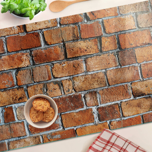 Schneidebrett mit Ziegelmauer-Motiv