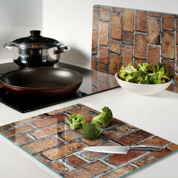 Schneidebrett mit Ziegelmauer-Motiv