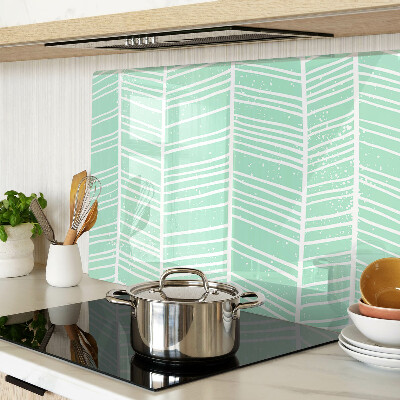 Schneidebrett glas Grüne Streifen mit weißen Linien