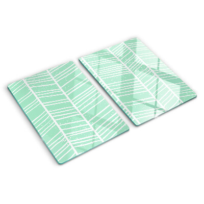 Schneidebrett glas Grüne Streifen mit weißen Linien