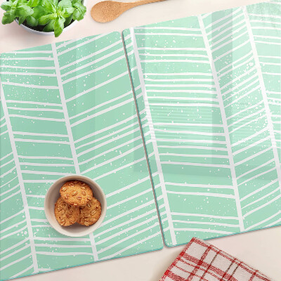 Schneidebrett glas Grüne Streifen mit weißen Linien