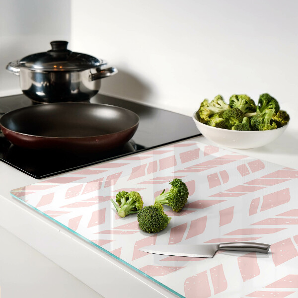 Glas schneidebrett Blätter in einem rosa Farbton