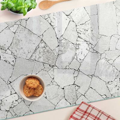 Glas-Schneidebrett mit Muster in gerissenem Marmor