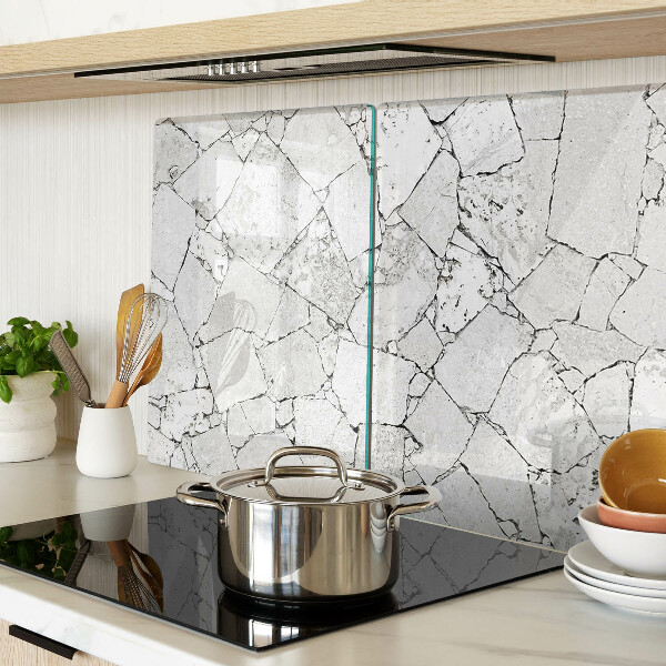 Glas-Schneidebrett mit Muster in gerissenem Marmor