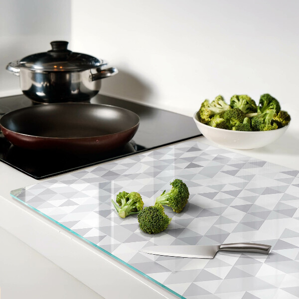 Schneidebrett Dreiecksmotiv in Grautönen