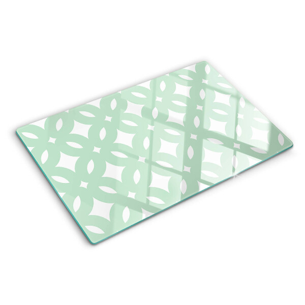 Schneidebrett Glas mit geometrischem Muster in Pastellfarben