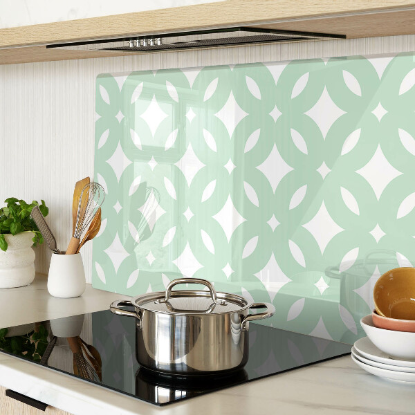 Schneidebrett Glas mit geometrischem Muster in Pastellfarben