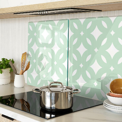 Schneidebrett Glas mit geometrischem Muster in Pastellfarben