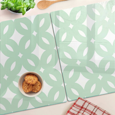 Schneidebrett Glas mit geometrischem Muster in Pastellfarben