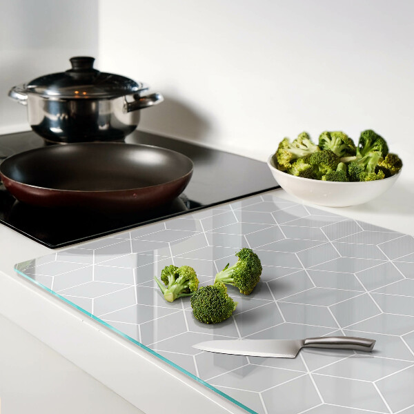 Glas-Schneidebrett mit hexagonalem geometrischem Muster