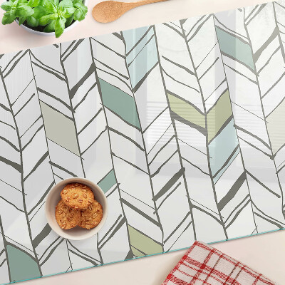 Schneidebrett glas Blattartige Muster in Grüntönen