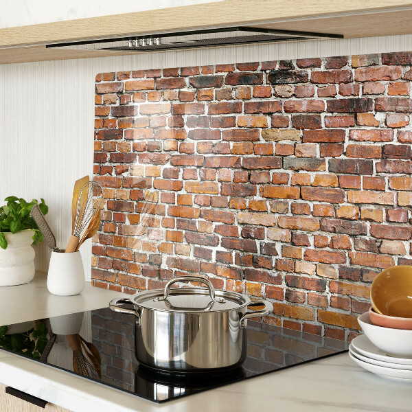 Glas Schneidebrett mit Ziegelmauer-Motiv