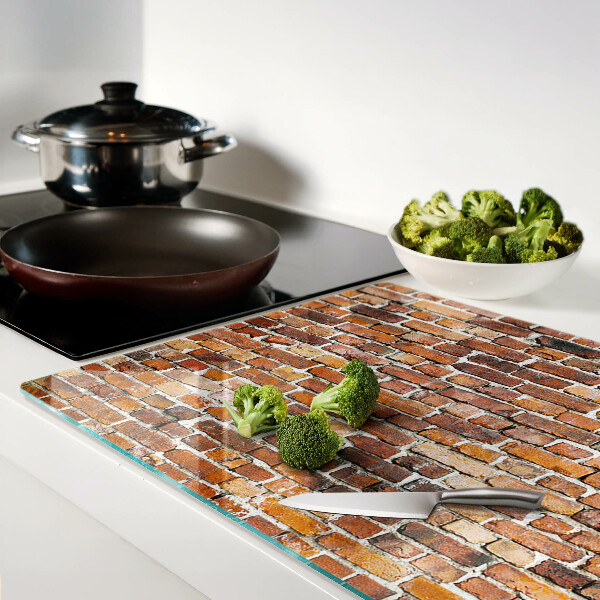 Glas schneidebrett Ziegelmauer