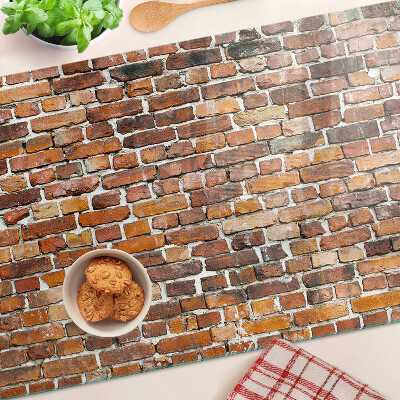 Glas Schneidebrett mit Ziegelmauer-Motiv