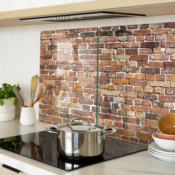 Glas Schneidebrett mit Ziegelmauer-Motiv