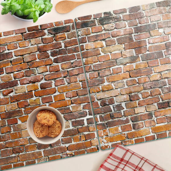 Glas Schneidebrett mit Ziegelmauer-Motiv