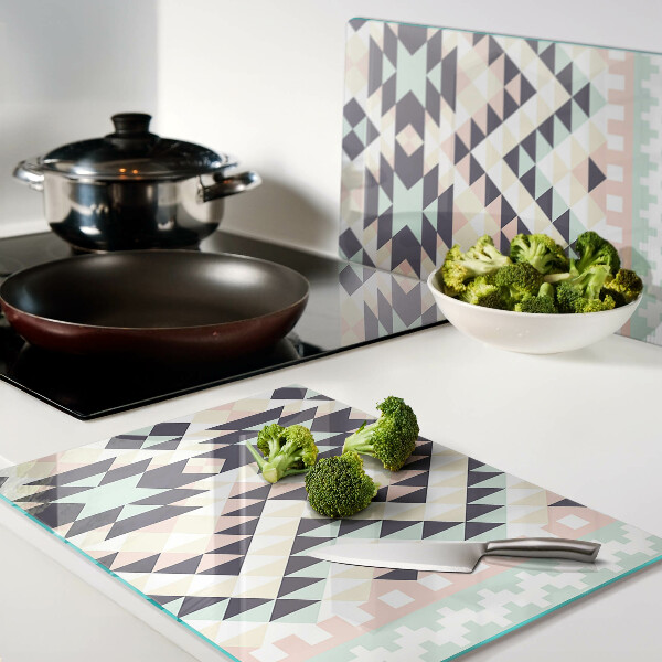 Schneidebrett Geometrisches Motiv in Pastellfarben