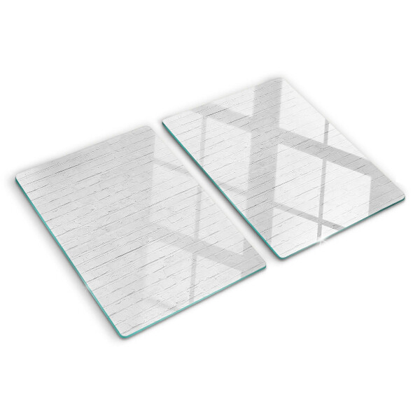 Schneidebrett Glas mit weißer Dielenoptik