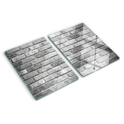 Schneidebrett Backsteinmauer in Grautönen