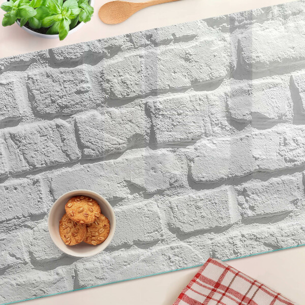 Schneidebrett Glas mit Ziegelmauer-Motiv