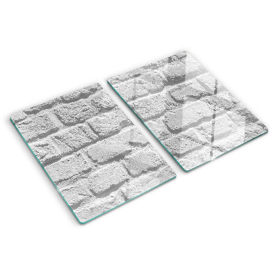 Schneidebrett Glas mit Ziegelmauer-Motiv