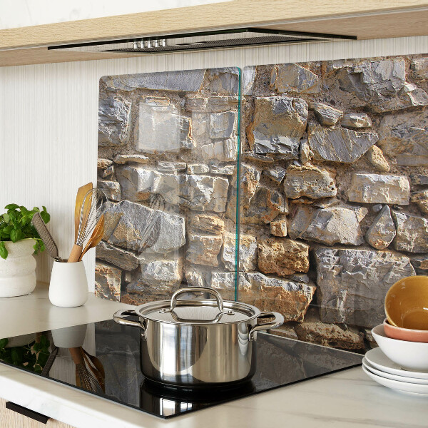 Glas schneidebrett Steinmauer