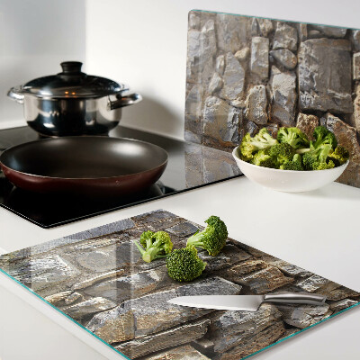 Glas schneidebrett Steinmauer