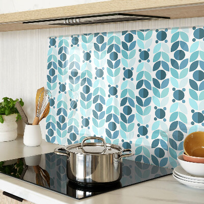 Schneidebrett mit Blattmuster in Blautönen