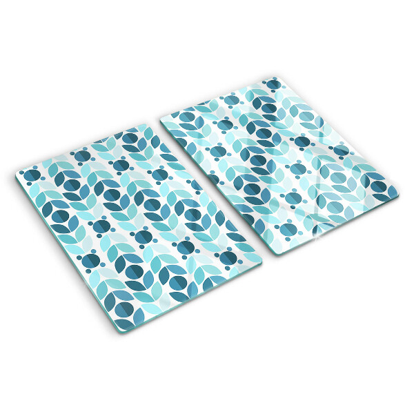 Schneidebrett Blätter in Blautönen