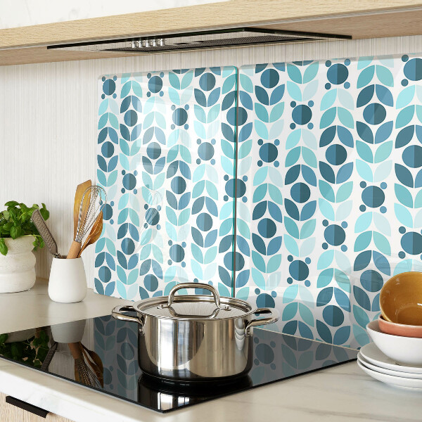 Schneidebrett Blätter in Blautönen