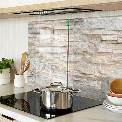 Schneidebrett Glas mit Natursteinmuster in Beigetönen