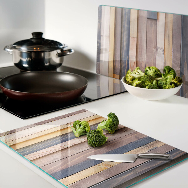 Schneidebrett glas Holzfarbene Bretter